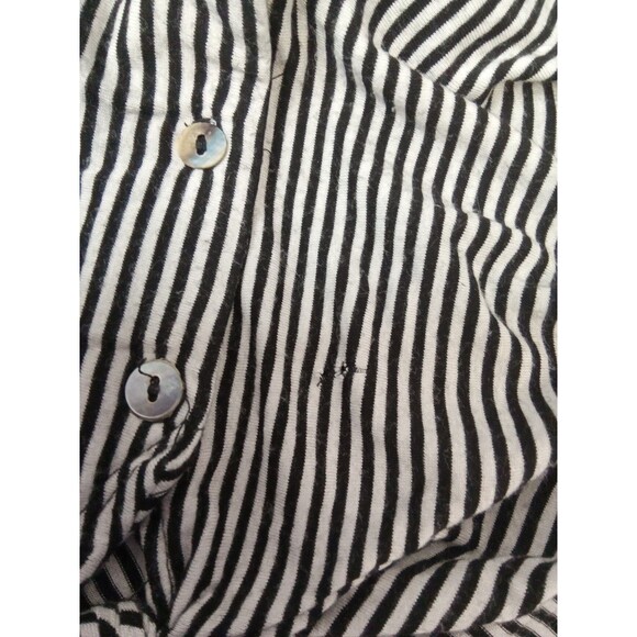 kim cami top Size Small Button Up Collar Black‎ And White Striped - Picture 8 of 8